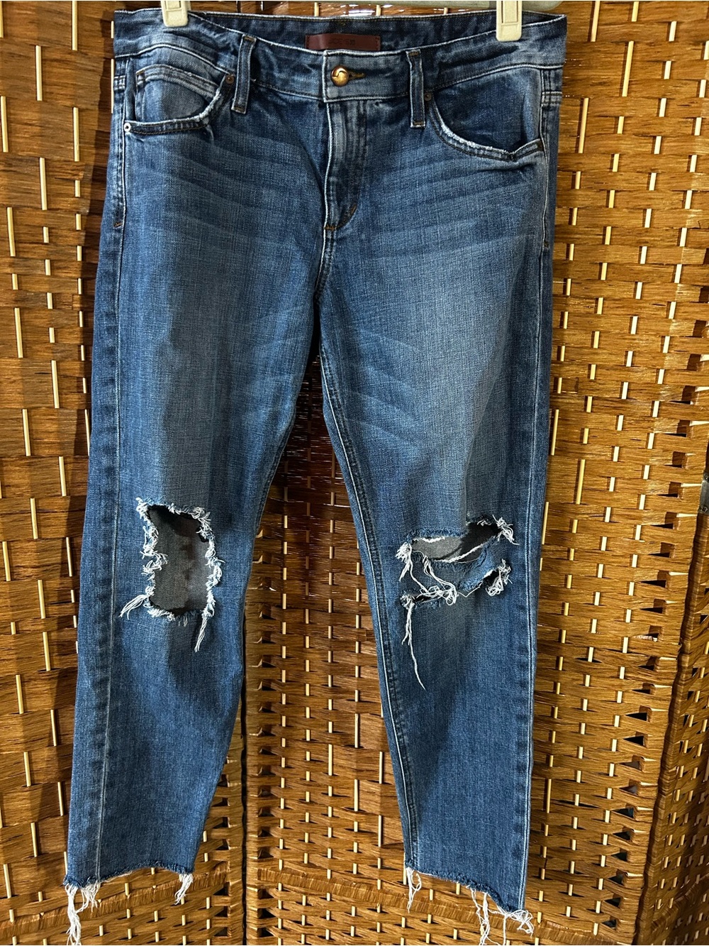 Joe’s Jeans Billie Boyfriend Distressed Ankle Jeans W29 Medium Wash Denim